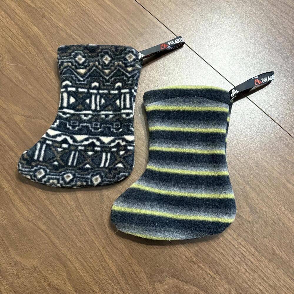 2 NWOT Polartec‎ RARE Pet Dog Cat Fleece Designer Christmas Stockings Size 8”x6”